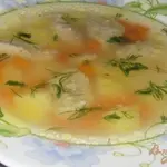Легкий суп с овсяными клецками