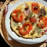 Пирог-пицца  на сковороде за считанные минуты