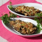 Баклажаны с курино-ореховой  начинкой