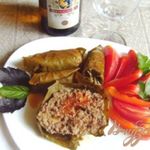 Мясной рулет  в виноградный листиях