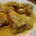 Куриные крылышки с шампиньонами.