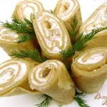 Закусочные блины с чесночным творогом Коралловый риф