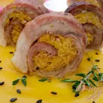 Рулет из свинины с тыквой и орехами!