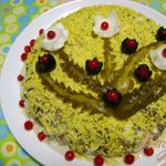 Салат с печенью и фасолью