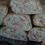 Рулет из лаваша с крабовыми палочками