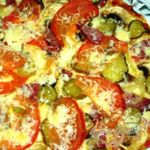 Пицца с шампиньонами и салями