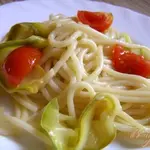 Спагетти с цуккини и черри