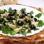 Постный картофельный салат с оливками