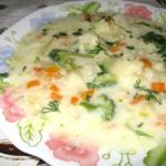 Сырный суп с цветной капустой и брокколи