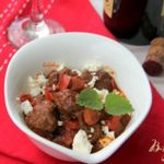 Мясные шарики в пряном томатном соусе с фетой