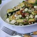 Закуска из цуккини с фетой, зеленью и вялеными помидорами