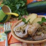 Рулет из сала с овощами