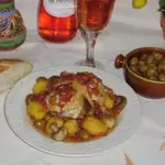 Курица с оливками по-корсикански Poulet aux olives