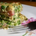 Фриттата с зелёным горошком и ветчиной в духовке.