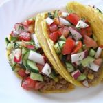 Тако с говядиной и овощами
