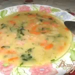 Гороховый суп со шпинатом и бужениной