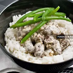 фото рецепта Куриные сердечки, тушеные в сметане