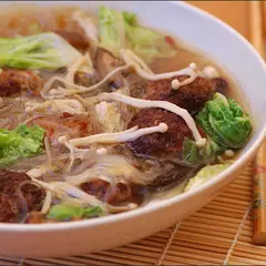 фото рецепта Фунчоза с говядиной и грибами