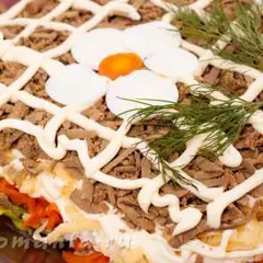 фото рецепта Печеночный салат слоями