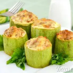 фото рецепта Кабачки «Пеньки», запеченные с фаршем