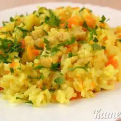 фото рецепта Рис с куриным филе, морковью и луком
