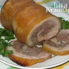 фото рецепта Рулет из сала с фаршем