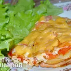 фото рецепта Индейка запечённая с картофелем под сыром
