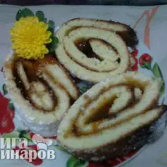 фото рецепта Рулет с джемом на скорую руку