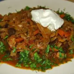 фото рецепта Жареная капуста с мясом