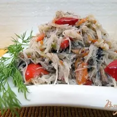 фото рецепта Рисовая лапша с овощами и грибами