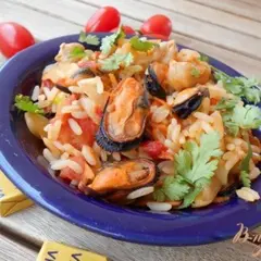 фото рецепта Плов с мидиями и нутом