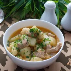 фото рецепта Галушки с мясом и картошкой