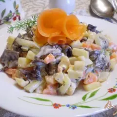 фото рецепта Салат с древесными грибами