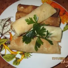 фото рецепта Блинчики  с грибами и курицей
