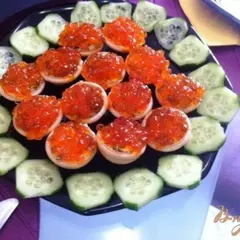 фото рецепта Закусочные орешки с икрой и рикоттой