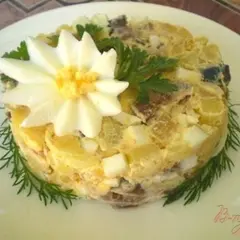 фото рецепта Картофельный салат с копченой иваси