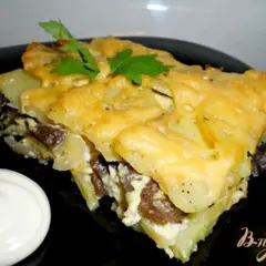 фото рецепта Запеканка с грибами и картофелем