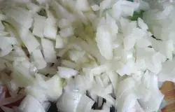 Лук репчатый нарезать кубиками.