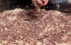 Смешать мясо с лапшой.