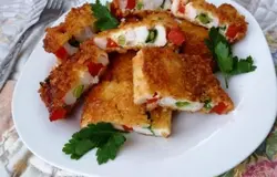 Готово! Убираем шпажки и нарезаем на кусочки. Подаем к столу.