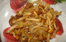 Продукты(картошка, яйца) отварить. Нарезать кубиком. Опята открыть. Промыть. Убрать горошки черного перца и лавровые листья. Сами опята помещаем в миску.