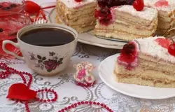 Готово! Когда желе застынет, достаём торт и украшаем. Я не мастер по украшению тортов, поэтому украсила как смогла. Верх торта посыпала кокосовой стружкой, а бока крошкой от серединок, которые вырезала.Сердечко выложила кондитерским бисером.Приятного аппетита!!!