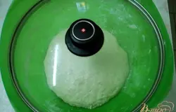 В тёплой воде развести дрожжи, добавить сахар, соль, растительное масло и муку.Замесить мягкое тесто, накрыть его и поставить для брожения в холодильник.
