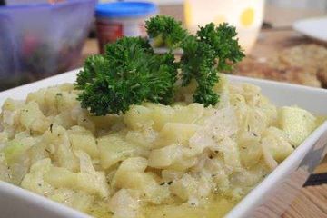 фото рецепта Кабачки с жареным луком и чесноком