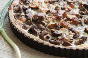фото рецепта Киш с шампиньонами и салом