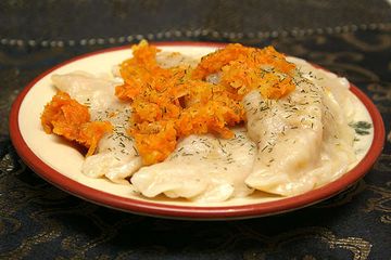 фото рецепта Постные вареники с капустой