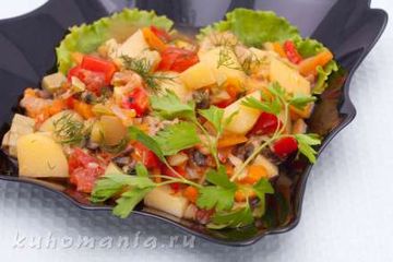 фото рецепта Овощное рагу с шампиньонами