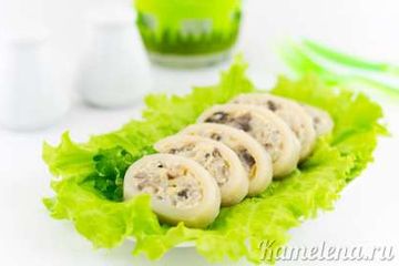 фото рецепта Кальмары, фаршированные рисом и грибами