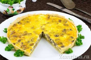 фото рецепта Пирог с грибами и сыром