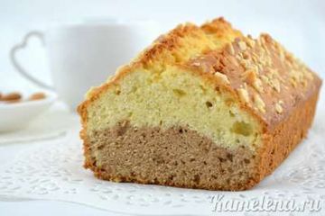 фото рецепта Двухслойный кекс с орехами